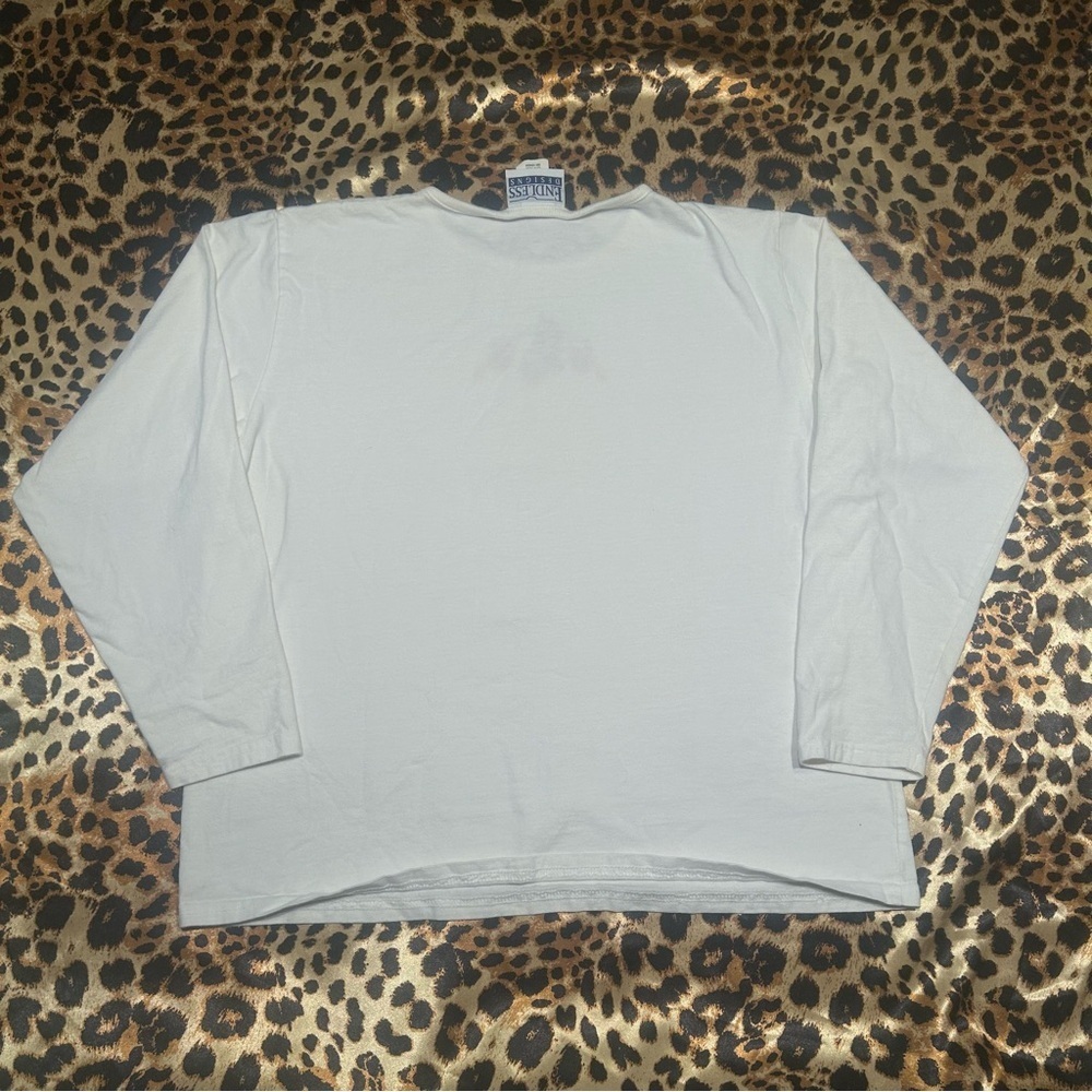 Vintage Endless Design Embroidered Cat Halloween Long Sleeve Shirt - Picture 6 of 8